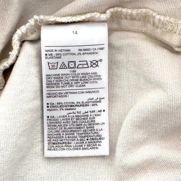 Old Navy Size 14 Cream High Waist Wide Leg Cotton/Spandex Cropped Pants - Picture 7 of 7